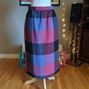 Darling 70s Vintage Plaid Skirt by City Girl Cali